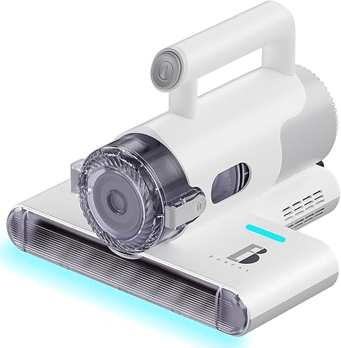 Boreas Aspiradora de colchón para alergias y mascotas con calefacción sin vapor, mata alérgenosácarosvirus, filtración de varios niveles y hepa real