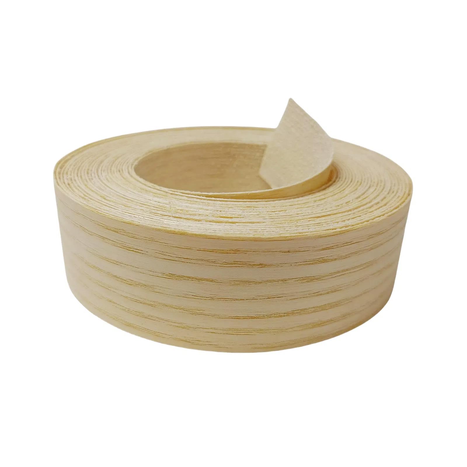 Ash Wood Veneer Edge Banding Roll 1-1/2 inch X 26ft -Pre-glued Iron On Veneer Edging Strip-Backed with Hot Melt Adhesive-Flexible Plywood Edgebanding