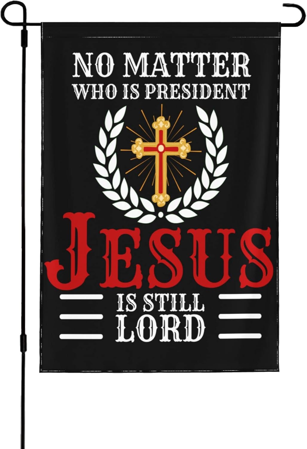 Christian Garden Flag Christ Cross God Save Bless USA