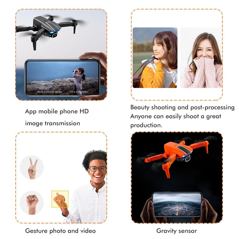 Drone con cámara Dual 4K HD, S65 RC Quadcopter Plegable para Principiantes Adultos, Retorno Inteligente GPS, 2.4GHz FPV en Vivo, Tiempo de Vuelo Largo