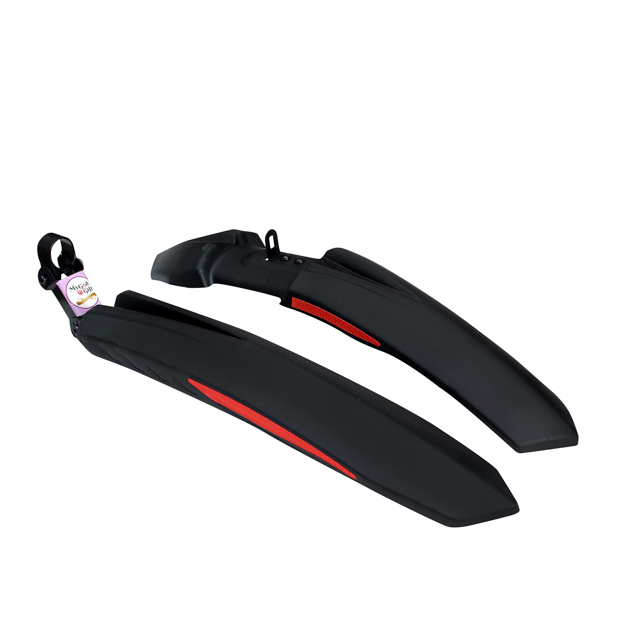 MyGodGift Bicycle Atom Mudguard with Reflective Tape, Black-Red,SPL Iron Full Length Front & Rear Fender (Black) (B0BKTLVNVD) Amazon Price History, Amazon Price Tracker