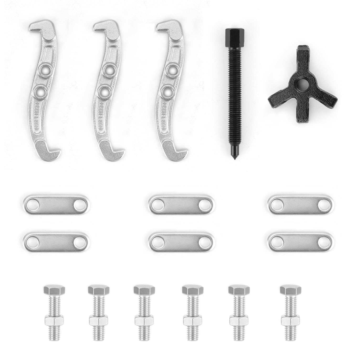 QWORK 3-Inch 3-Jaw Gear Puller, Drop-Forged Cr-V Steel, Heat-Treated, Reversible Jaws, 3-Ton Capacity