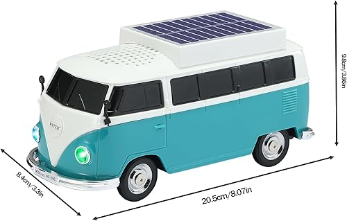 Miniatura 9 de WS-698 Solar Retro Minibus Altavoz Bluetooth inalámbrico - Radio FM, TWS estéreo, sonido HD, luces LED de fiesta, enlace manos libres, reproducción