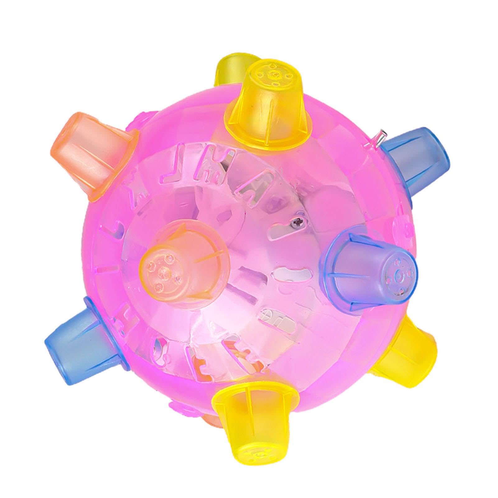 LED Jumping Pet Ball - Bouncy Ball Toy with Light & Music | Creative Puzzle Toy for Dogs, Cats, Puppies, Stimulating Running Activities, Brightly Glowing Interactive Ball for Pet Entertainment