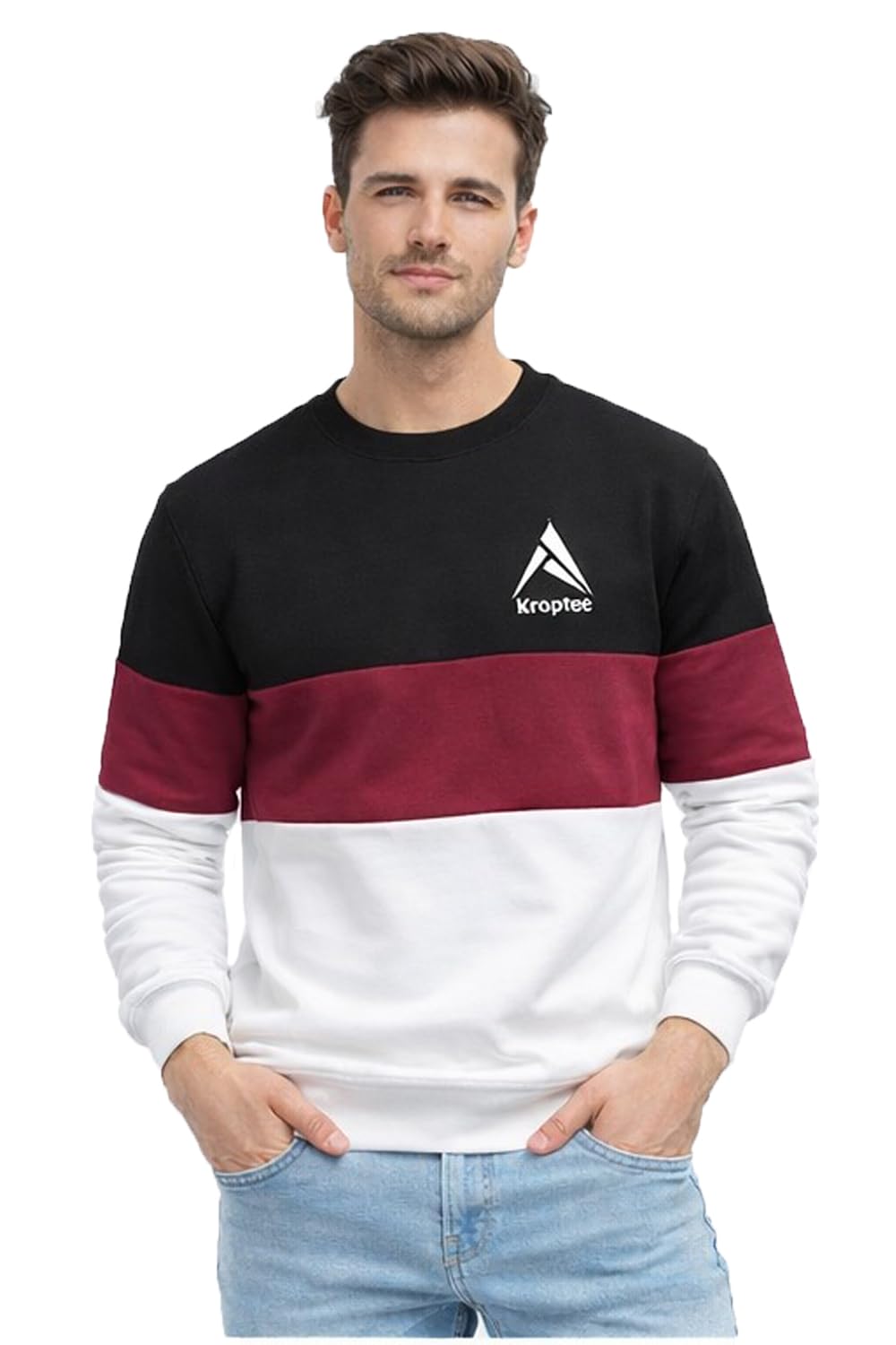 Color Block Men's T-Shirt Full Sleeve Round Neck (Pack of 1)-picture-24