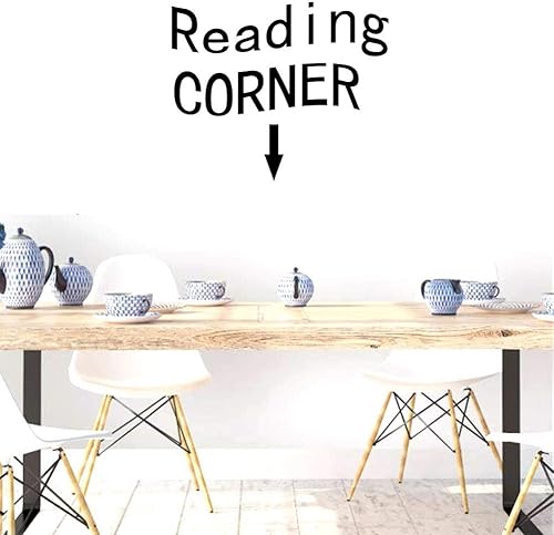 Miniatura 4 de BIBITIME Calcomanía de pared de PVC para esquina de lectura, calcomanías de vinilo para escuela, aula, biblioteca, sala de estudio para estudiantes,