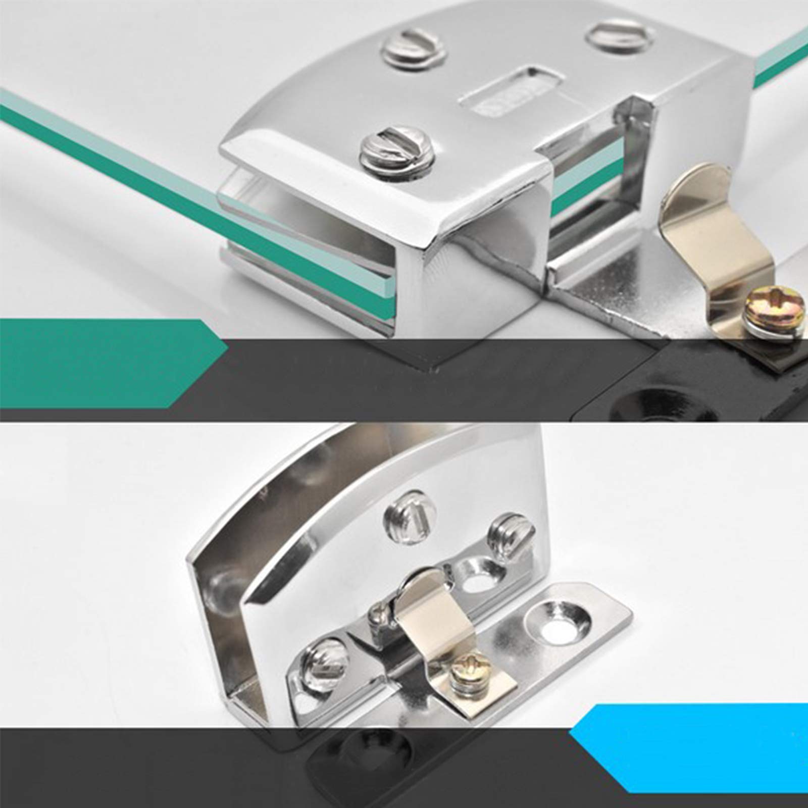 Cerniere Per Porte Vetro 2 Pezzi - Lega Di Zinco, Per Vetrine, Docce, Mobili