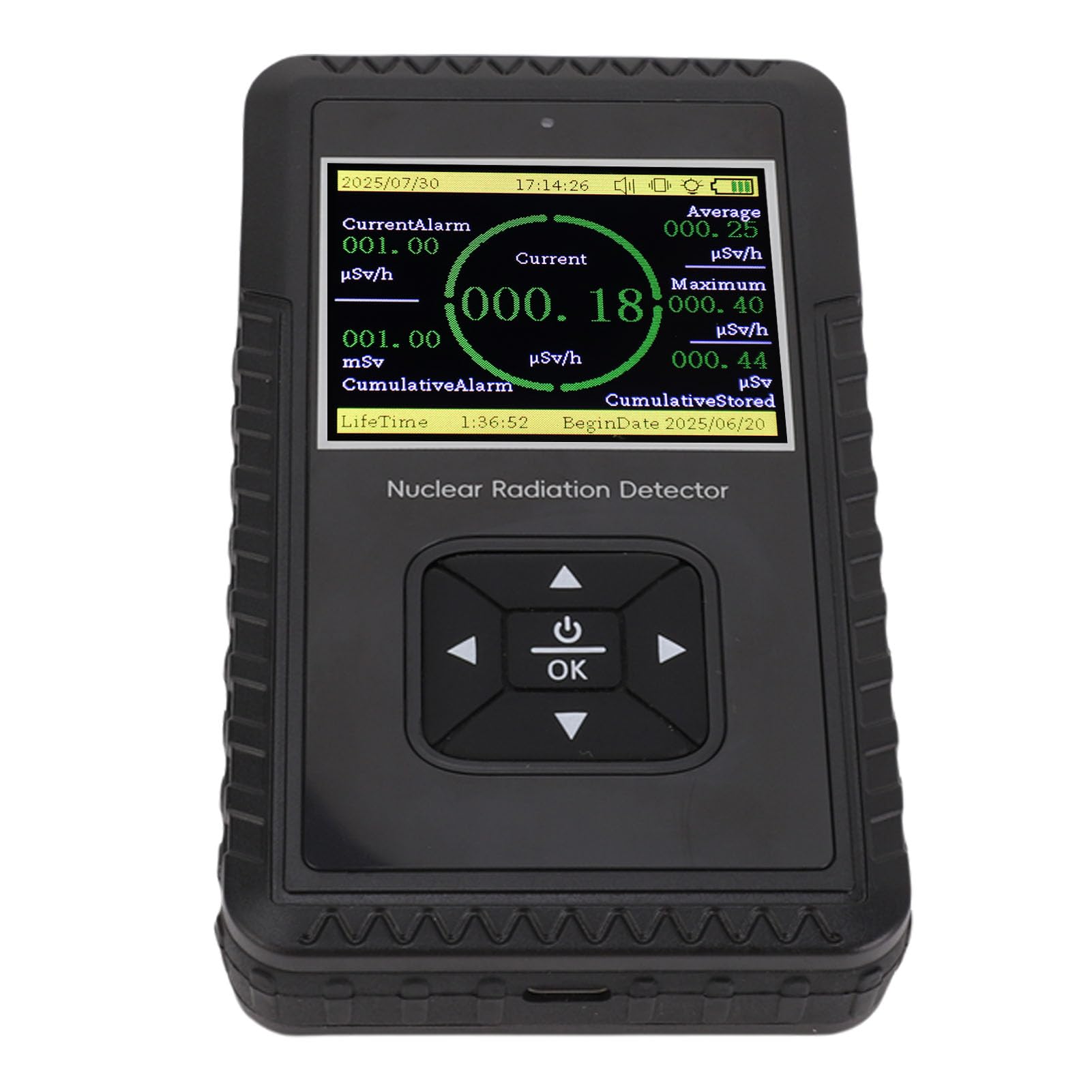 Hand-Nuklearstrahlungsdetektor oder Beta-Gamma-X-Dosimeter |Dreifaches Alarmsystem mit LCD-Display, Ton-Licht-Vibrationsalarm, Tragbares Strahlungsmessgerät für Sicherheit