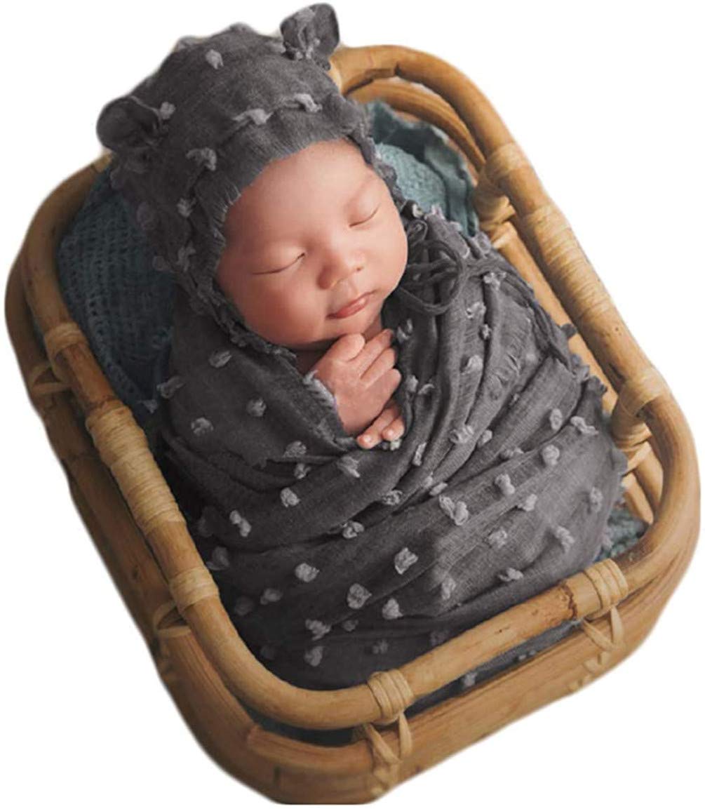Fashion Cute Baby Photography Props Wrap Hat with Blanket Photo Shoot Outfits Newborn Luxurious