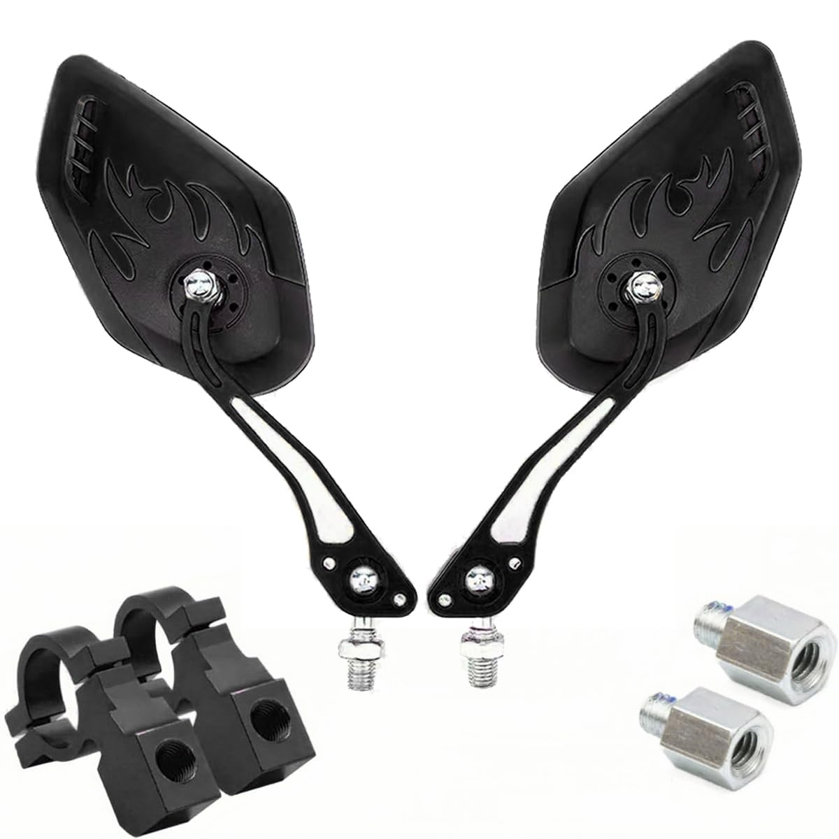 NakazawaBike Mirrors for Electric Bikes - 2 Pack Mirrycle Bike Mirrors, Handlebar Rearview Mirror, Bicycle Mirrors for Handlebars - Enhance Safety and Visibility on Your Electric Bike(Black)