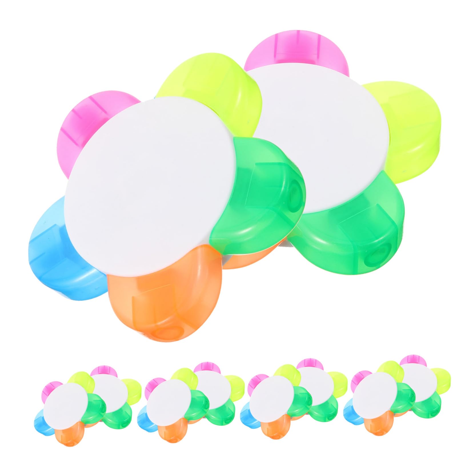 Housoutil 10 Stück Teiliges Blütenblatt-textmarker Fluoreszierende Pastell-highlighter mit Farbigen Petal-spitzen für Schule Büro Notizen Ästhetische Schreibwaren