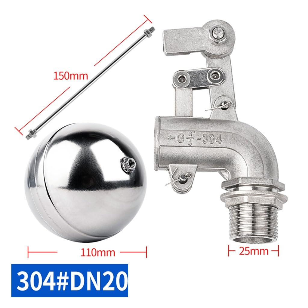 Valvola a galleggiante, Valvola a sfera galleggiante regolabile 304 SUS - 1/2", 3/4", 1-1/2" - Regolatore del livello 'acqua 1 pezzo(1/2inch)
