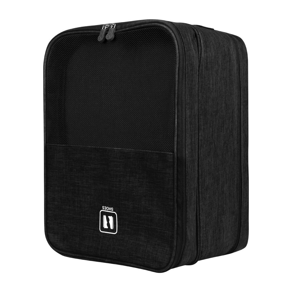 Travel Shoes Bag with Portable Handle, Waterproof Storage Shoes Pouch Holds 3 Pairs for Travel and Daily Use (Black)