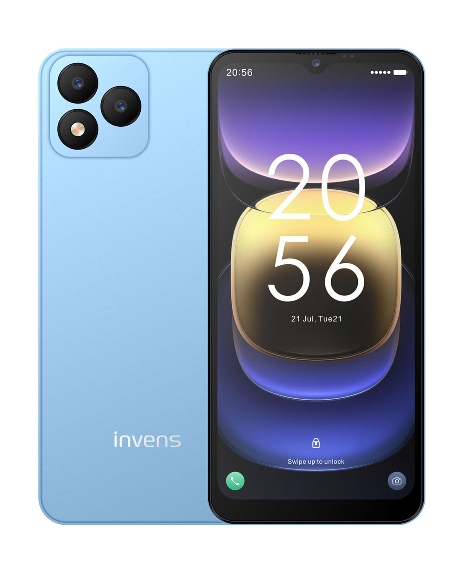 invens Note TK01 Telefonos Moviles Libres, 7(3+4) GB+32GB/128GB TF Teléfono Móvil, Android 12, 6.52'' HD+, 16MP+5MP Móvil, 4250mAh, Smartphone Triple 4G SIM GPS/OTG/3.5mm Jack, Azul