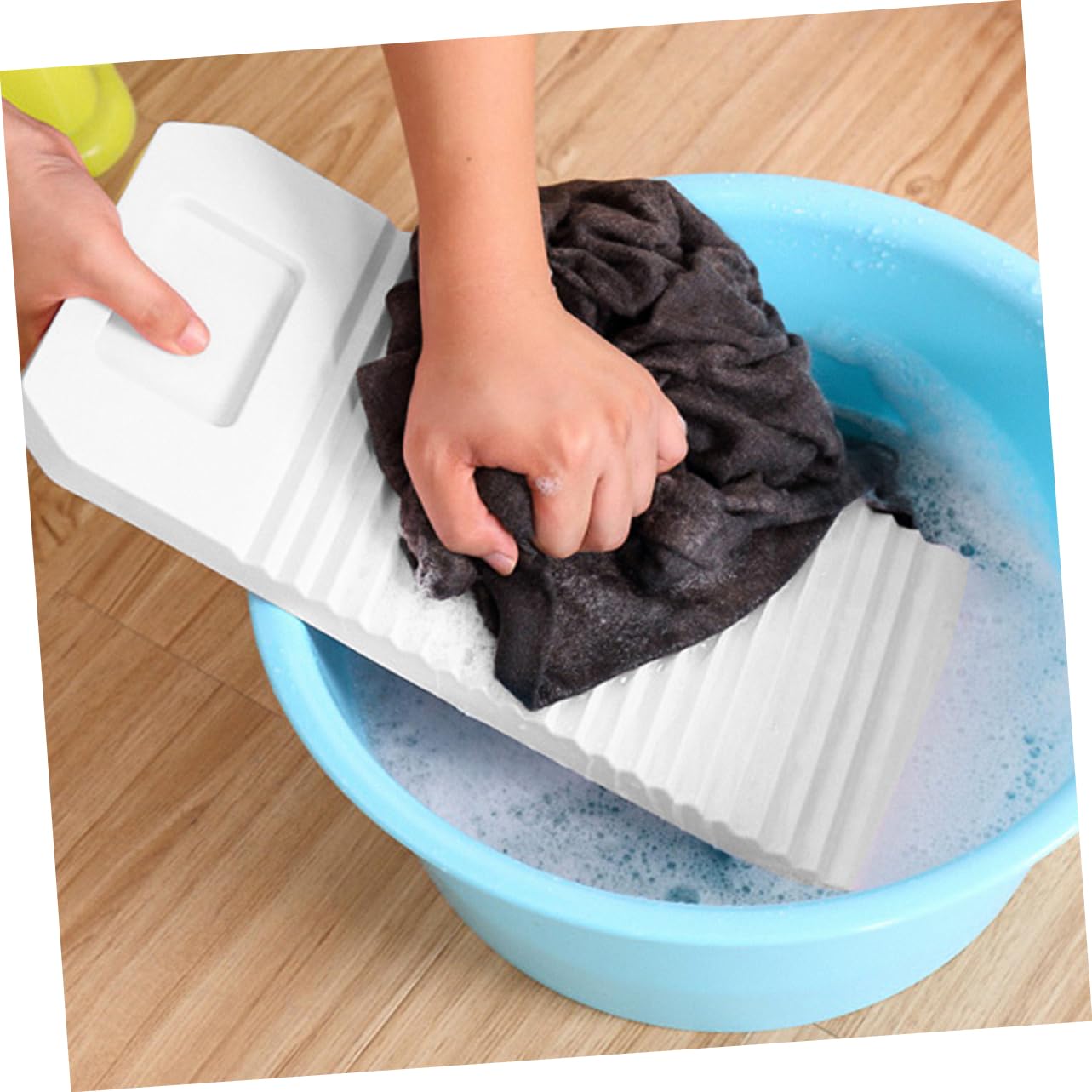 OUNONA ASSE da Bucato e Superficie ad Alta Frizione Portatile in Plastica ABS Bianco Design per Lavare Vestiti e Calzini in Campeggio e Viaggio