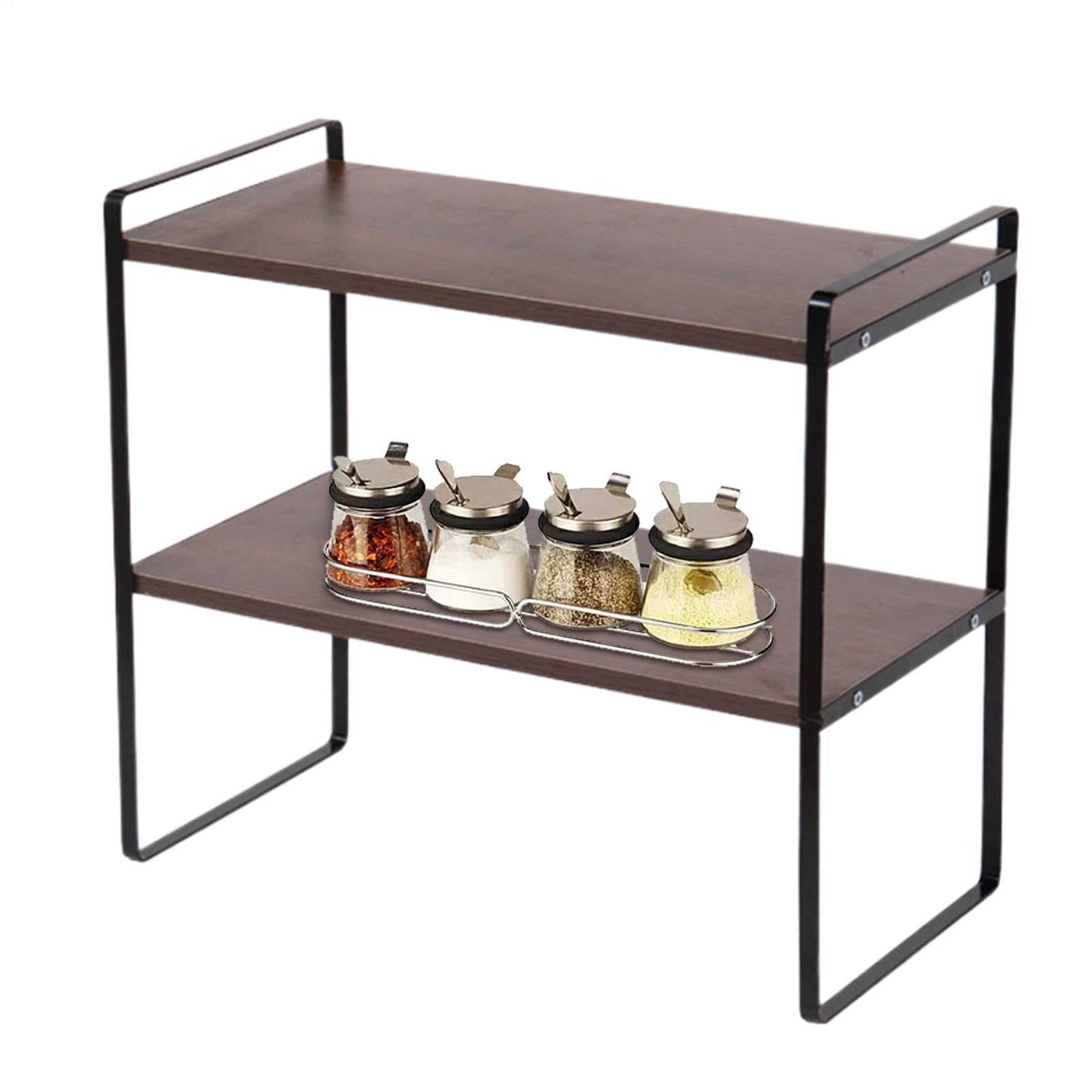 Biurowy stojak do przechowywania, 40 x 20 x 36 cm, stalowy drewniany organizer na biurko, gabinet, dom, książki, artykuły pa, kosmetyki, kuchnia, sypialnia, salon