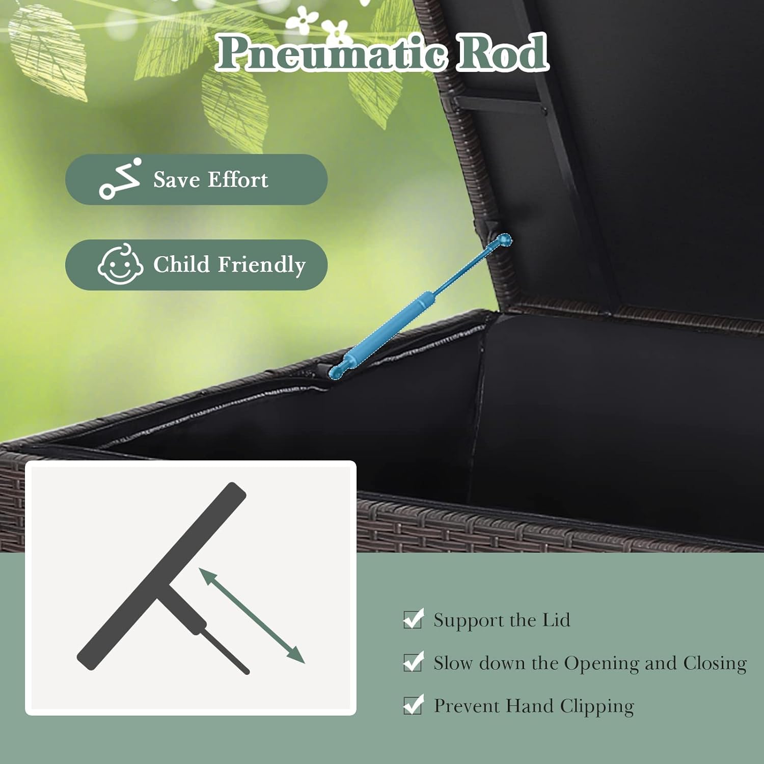 Giantex Wicker Outdoor Deck Box - 133 Gallon Storage Box with Lid, Waterproof Liner and Universal Wheels, PE Rattan Storage Container for Cushions, Gardening Tools, Patio Storage, Brown