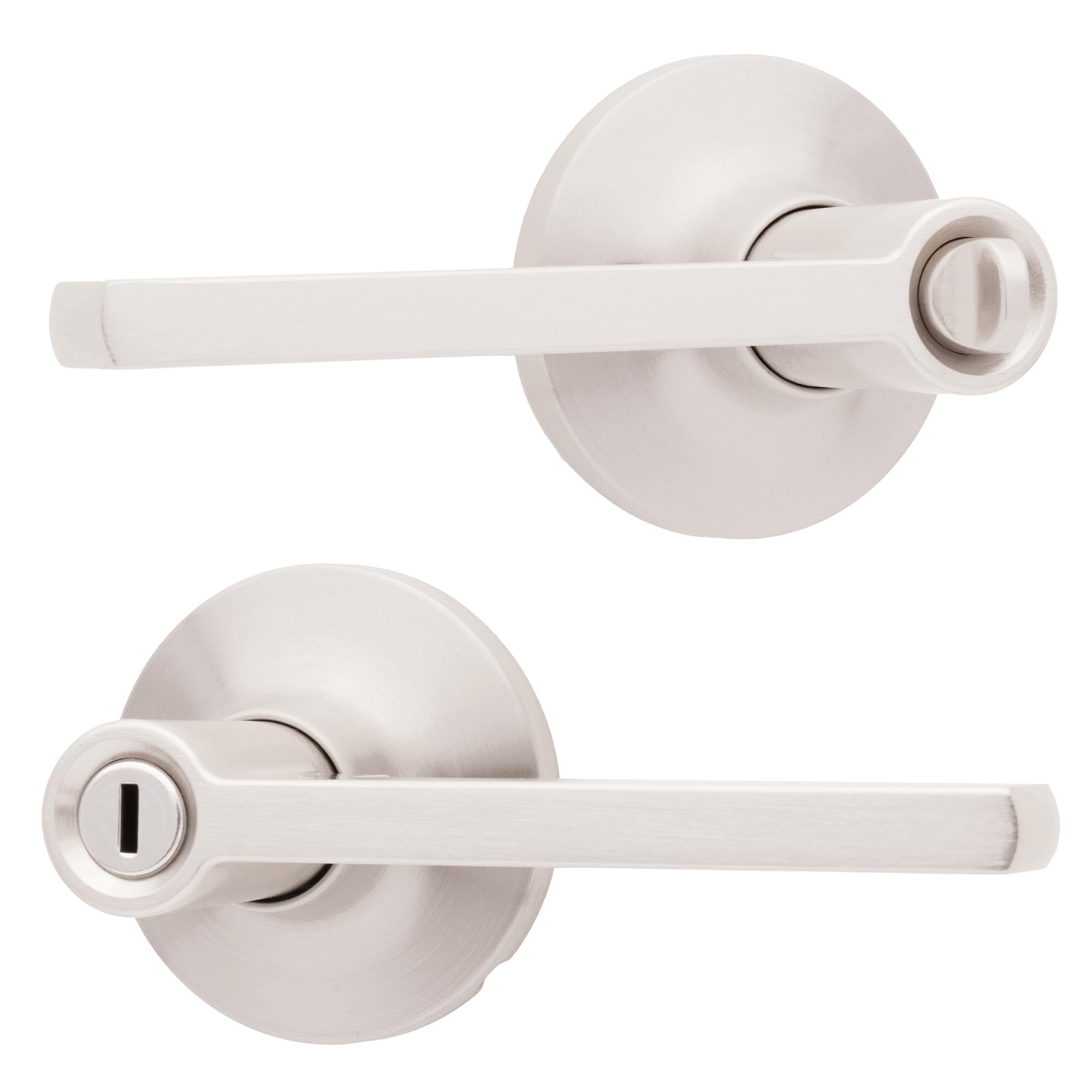 Honeywell Safes & Door Locks Interior Door Handle – Lever Door Handle with Reversible Design, Satin Nickel, Privacy Function, Easy-to-Install Door Handles for Home & Office - 8108610