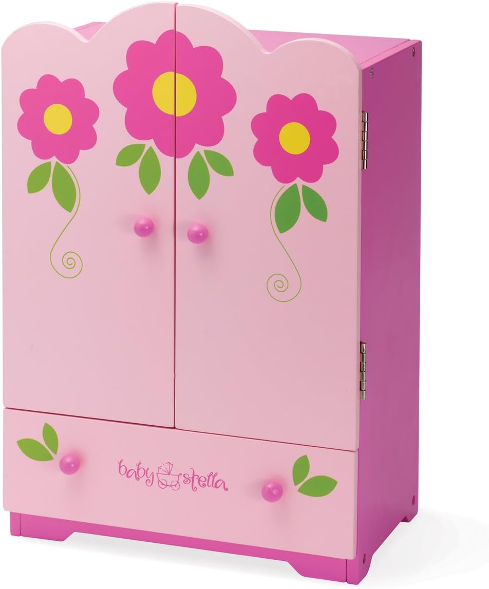 Manhattan Toy Baby Stella Tickled Pink Armoire for Nurturing Dolls