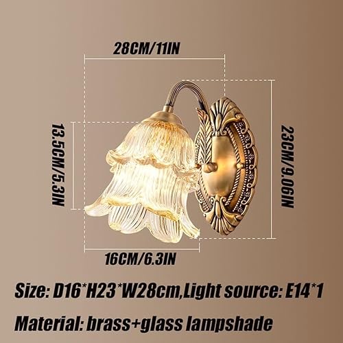 Miniatura 5 de Mid Century Modern Wall Sconce Vintage Industrial Gooseneck Amber Flower Wall Light Fixture for Bedroom Living Room Bathroom E12E14 Base Mounted Lamp