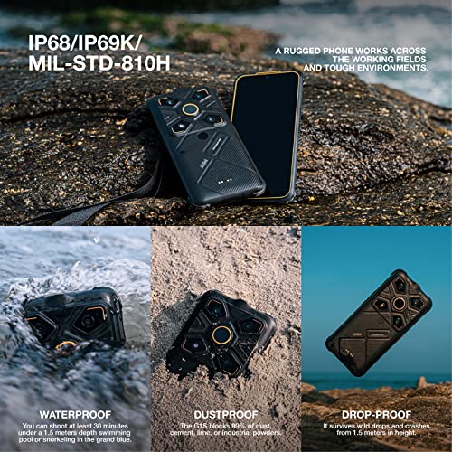 Agm Glory G1S Rugged Smartphone 5G Rugged Phone Unlocked 8Gb Ram 128Gb Rom With Snapdragon 480, 256X192 Thermal Imaging Camera 25 Fps, 5500Mah, Android 11, 6.53" Fhd+, Dual Torch, Ip68 Waterproof #TOP5