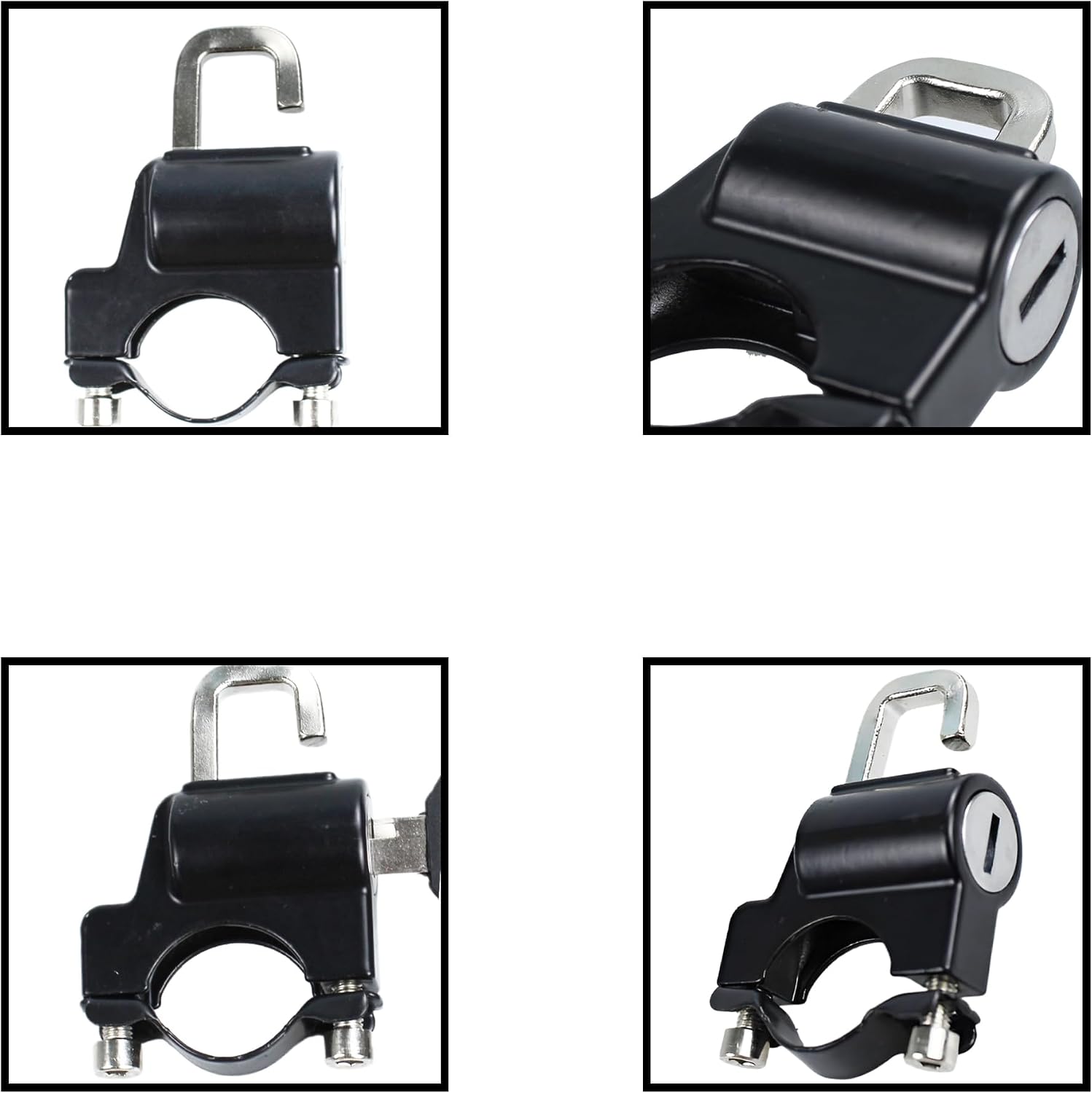 2PCS Motorcycle Helmet Lock, Heavy-Duty Anti-Theft Security Cable Lock, Universal Fit for 22-26mm Handlebars, Tamper-Resistant for Motorbike, Scooter, Street Bike