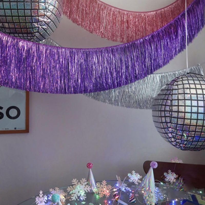 3 Stück Foil Fringe Garland Lametta Glitzer Vorhang für Partydekor Geburtstags Verlobung Hochzeit 30cm x 3m (Golden