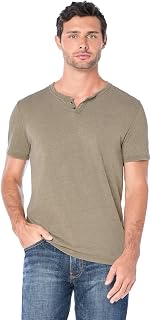 Lucky Brand Men's Venice Burnout Notch Neck T-Shirt - Soft Wash, Versatile Burnout Fabric Tee
