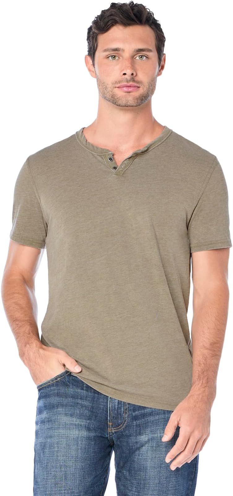 Men's Venice Burnout Notch Neck Tee Shirt