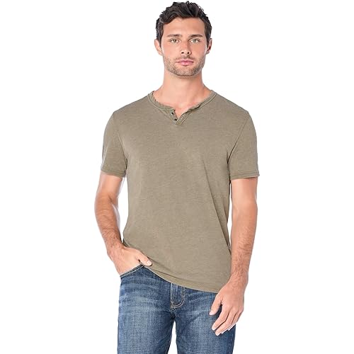 Lucky Brand Men's Venice Burnout Notch Neck Tee