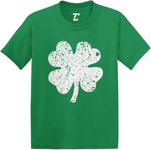 Camiseta de algodón con diseño de trébol de cuatro hojas, diseño irlandés de la suerte