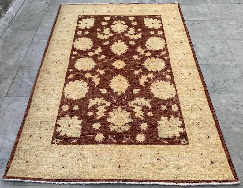 4x6 Afghan Chobi Rug Hand Knotted Wool Area Home Decor Carpet 176 x 122 cm