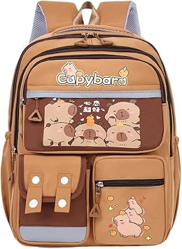 Cute Capybara Backpack - Kawaii Backpack Cartoon Capybara Daypack Lightweight Rucksack Style 4