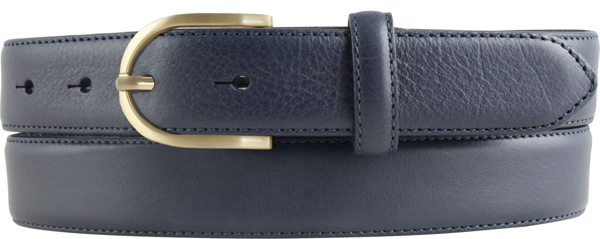 BELTINGER Hochwertiger Damengürtel aus Vollrindleder mit goldener Gürtelschließe 3,0 cm | Bombierter Ledergürtel Damen 30mm | Damen-Gürtel made in Italy