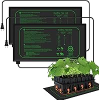 Higoro 2 Pack Seedling Heat Mats 10x20.75" 21W Waterproof - Safe Durable Heating Pads for Seed Starting Hydroponics Indoor Plants