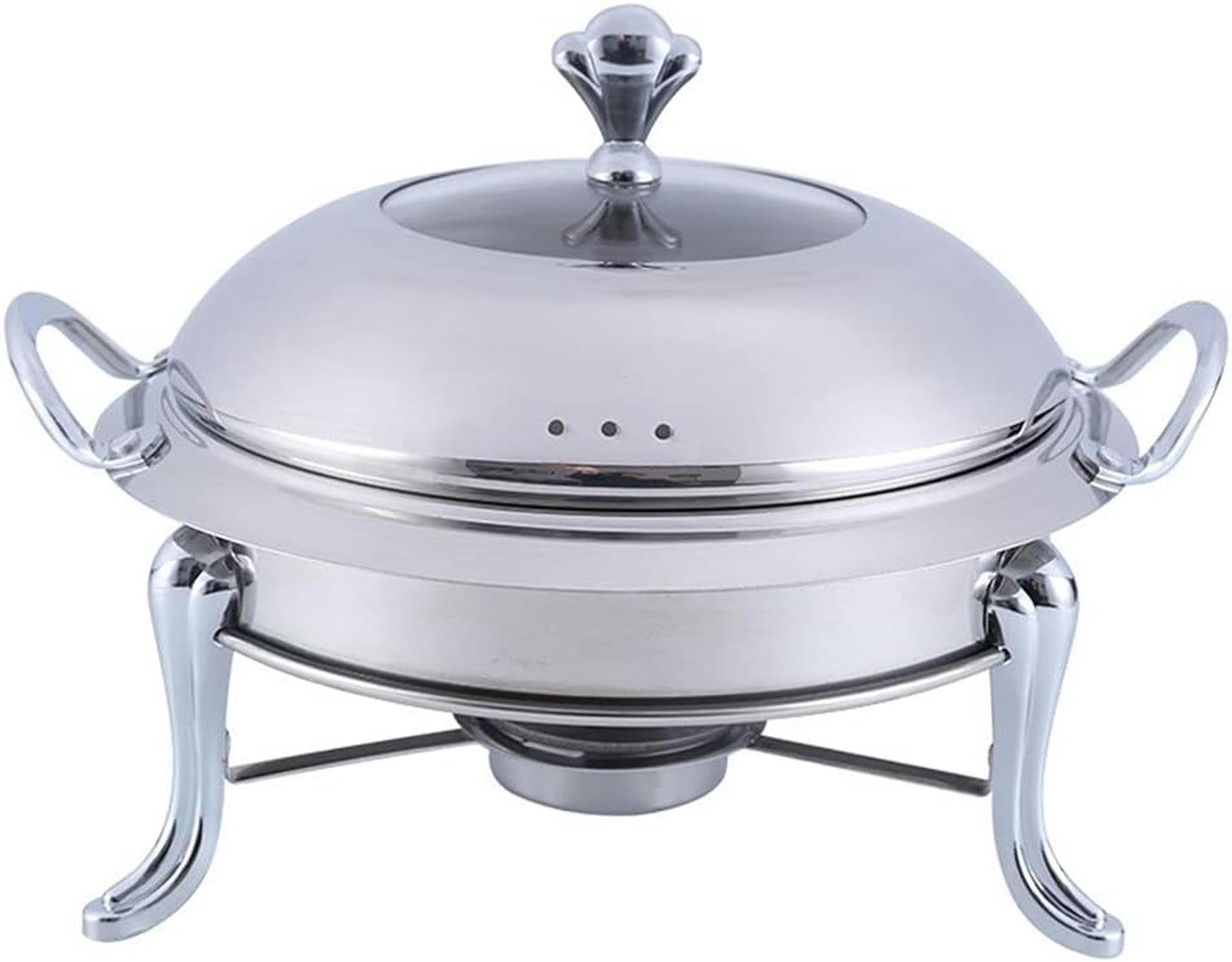 Pot chaud rond en acier inoxydable 3L plat de service et chauffe-buffet de table