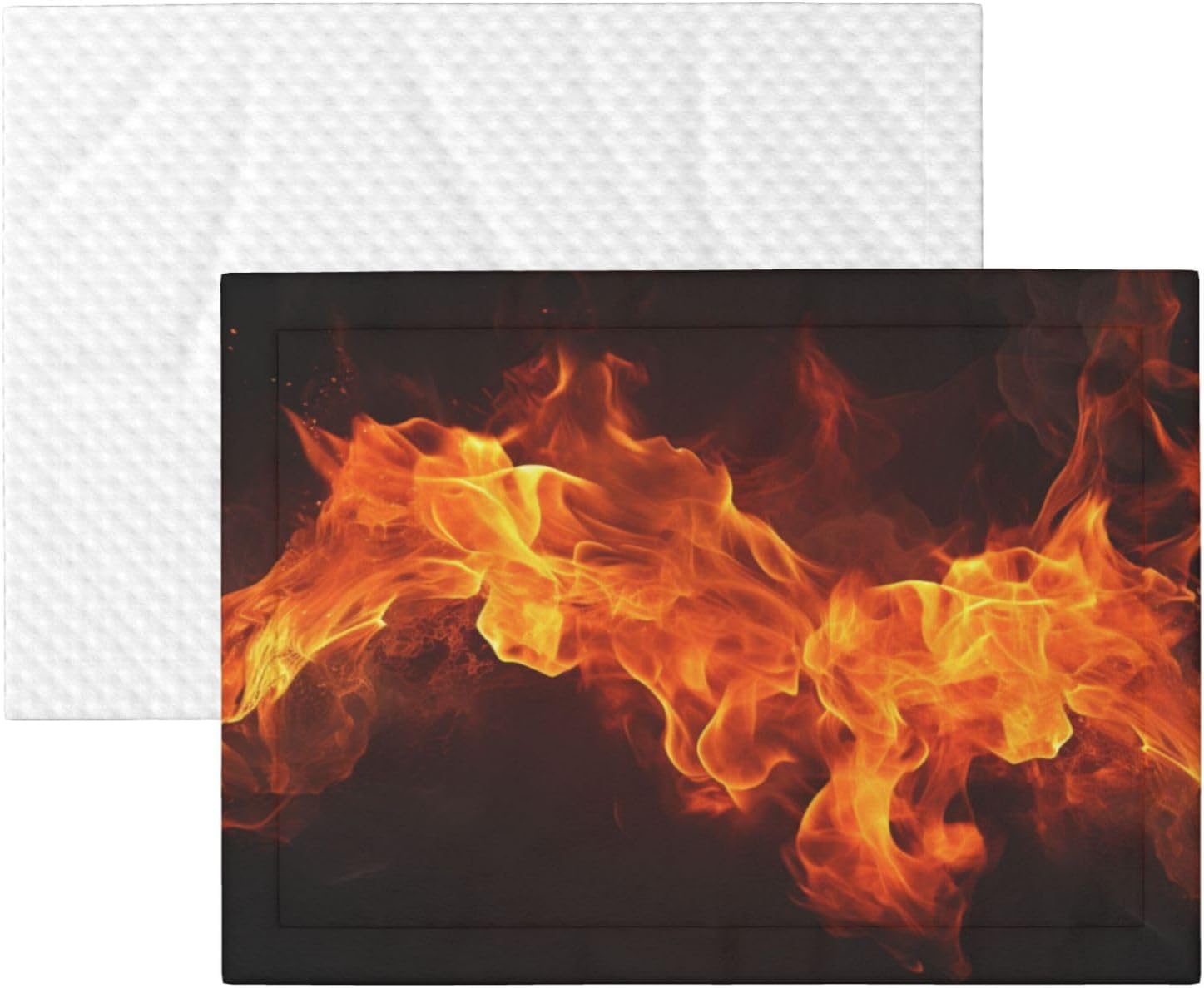 Fiery Orange Flames Energy Print Soft Plush Pet Blanket, Washable Dog Blanket, Cat Fleece Throw, Puppy Bed Crate Mat & Sofa Couch Protector - Large