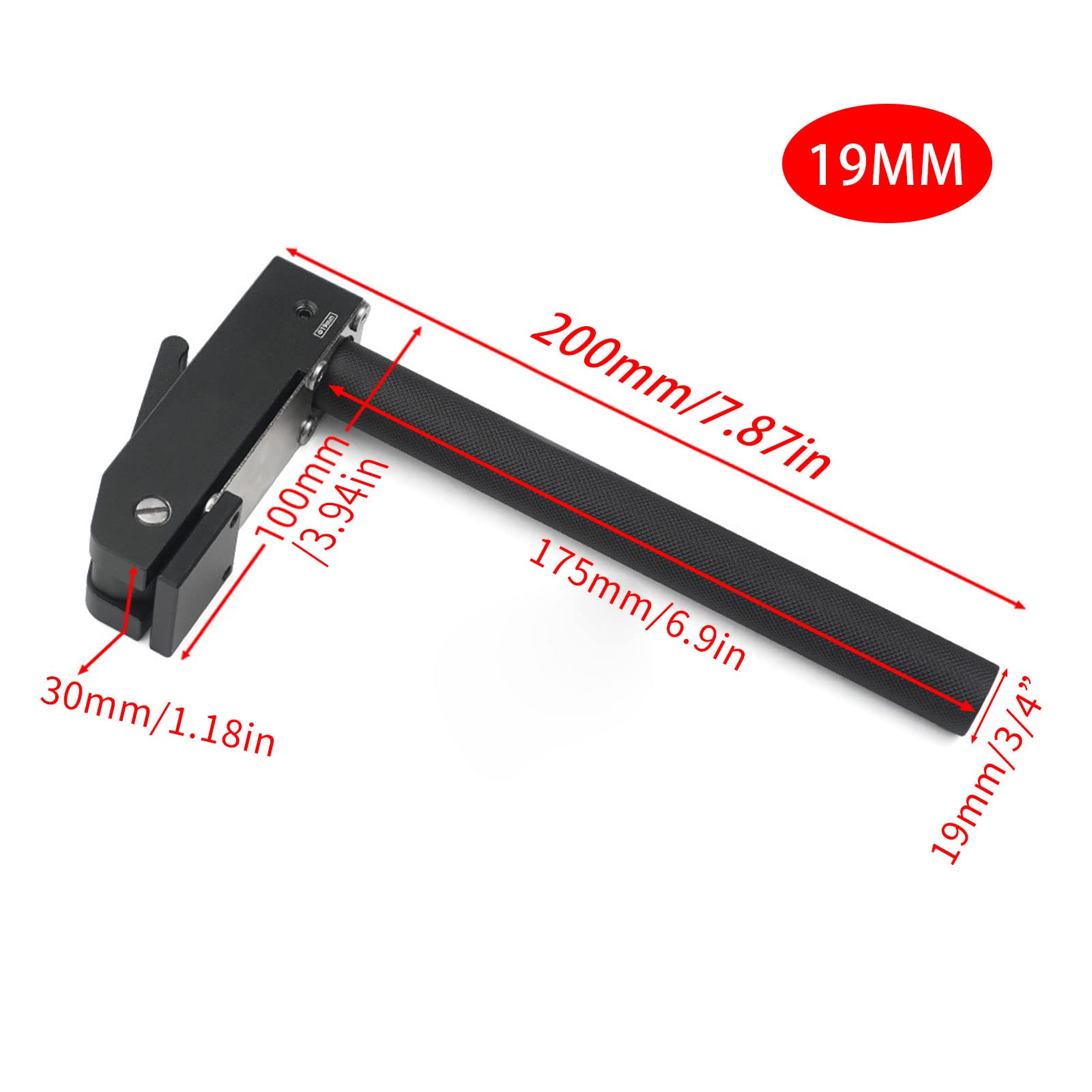 Paquete de 2 abrazaderas de sujeción, 19 mm/20 mm de largo, abrazadera de agujero para perro, clip de escritorio ajustable, clip de banco de sujeción de acción rápida, versión alargada