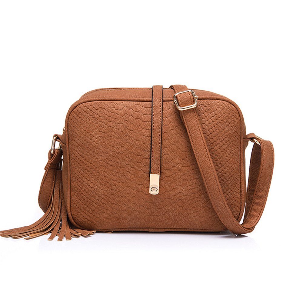 Women Messenger Bags Retro PU Leather With Tassels Crossbody Bag
