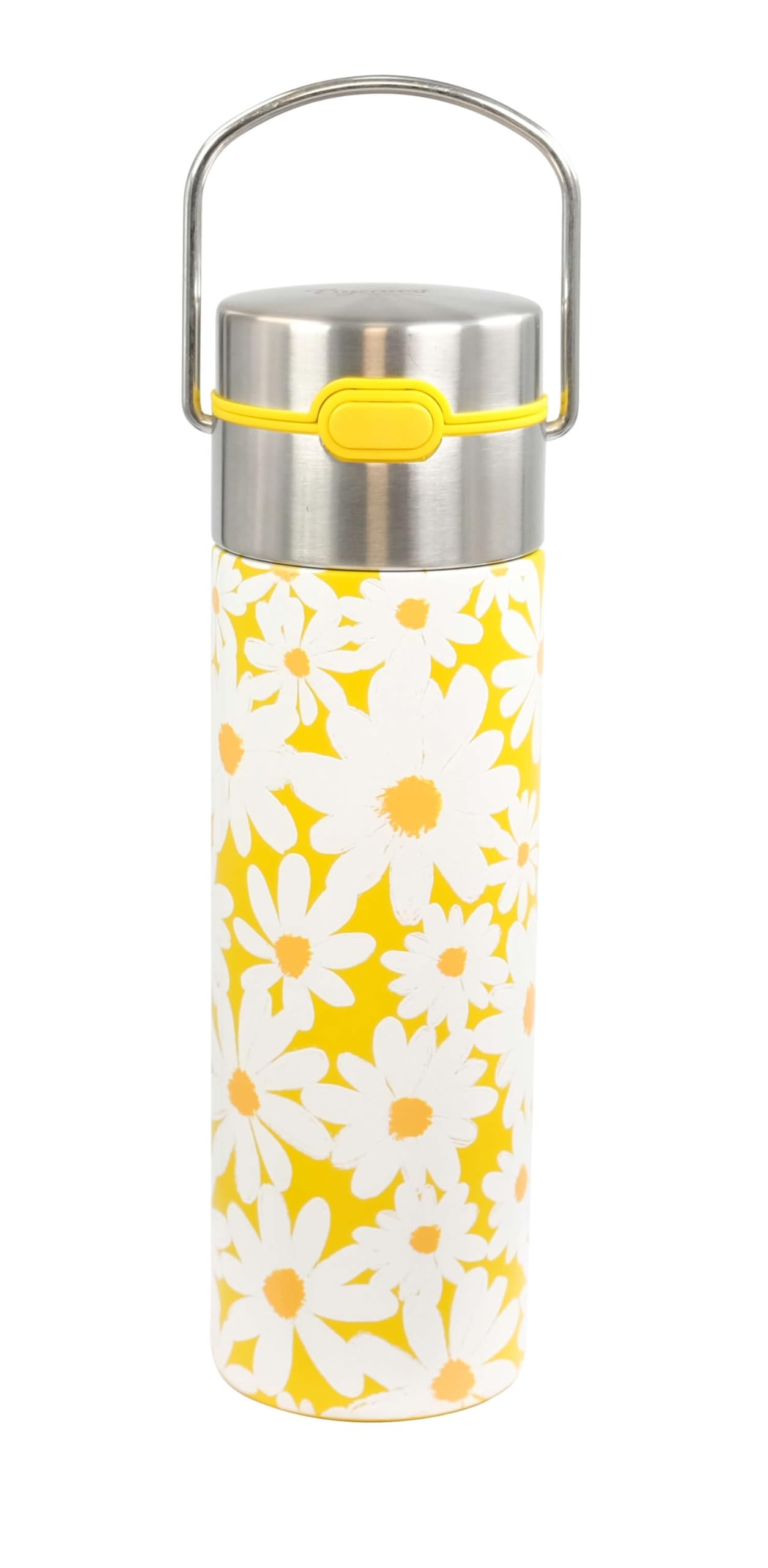 Eigenart LEEZA Daisy Yellow 11027 - Borraccia termica a doppia parete, in acciaio inox, con chiusura sportiva e colino, senza BPA, 500 ml