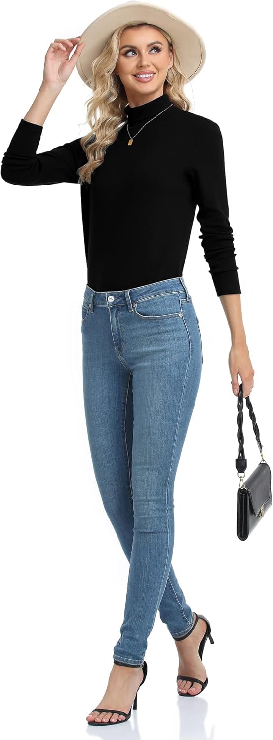 CUNYI Women's Turtle Neck Shirt Long Sleeve Thermal Tee Cotton Tops for Women - Image 6