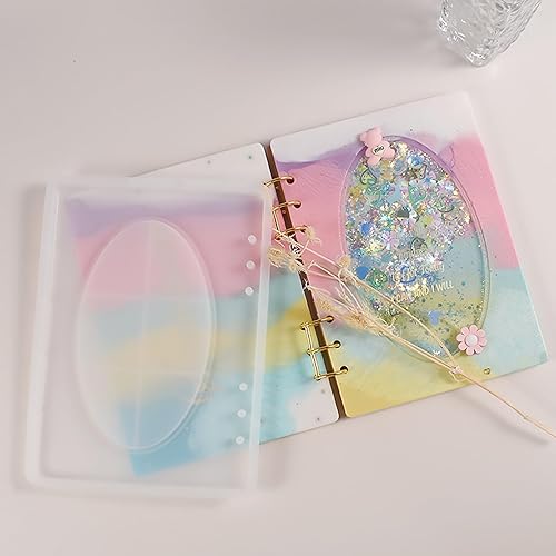 Vista 16 de Kit de moldes de resina para cuadernos, moldes de resina epoxi de fundición de arena movediza para cuadernos, molde de silicona para cuaderno