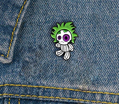 Image of Purple Eye Witches Green Hair Magician Muppet Brooch Badges Enamel Pin Fashion Jewelry Accessories