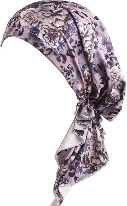 Summer Chemo Scarf Lightweight Silky Beanie Ruffle Cap Cancer Headwear for Womens