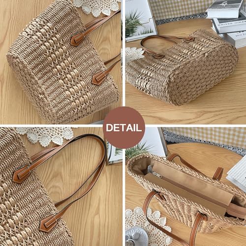 Bolso Tote de Paja Eiyye para Mujer miniatura 5