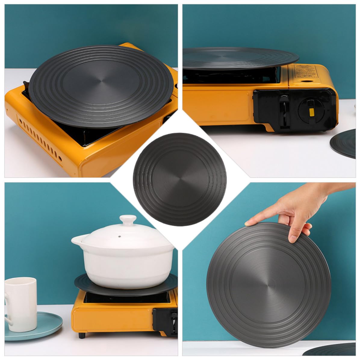 Kichvoe Placa Difusora de Calor Redonda de 28 Cm para Estufa de Gas, Aluminio Resistente Que Previene Quemaduras y Protege Ollas en Cocina Doméstica