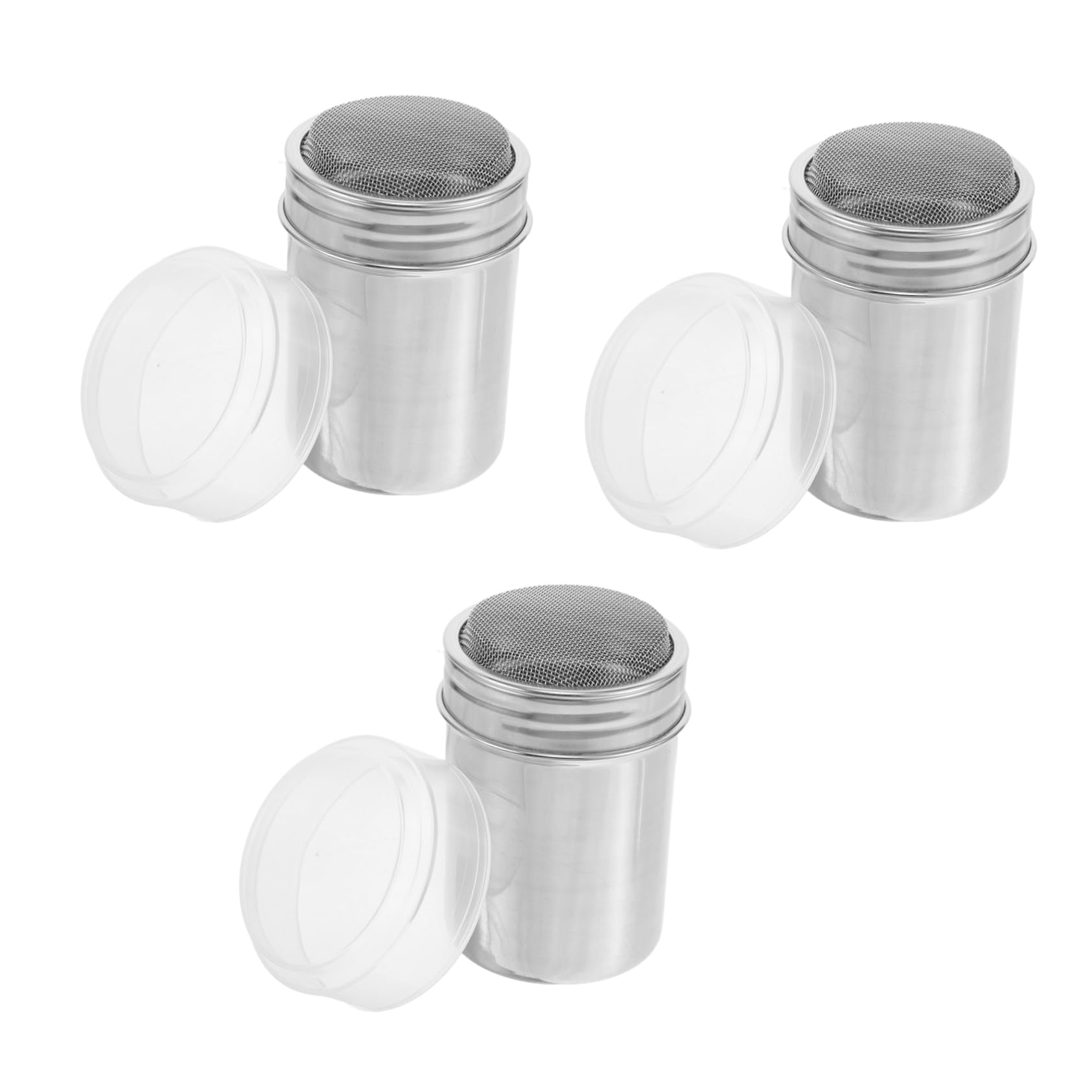 SOLUSTRE Powder Sprinkler Fine Mesh Shaker Stainless Steel Storage Jar for Baking Soda Cocoa Flour