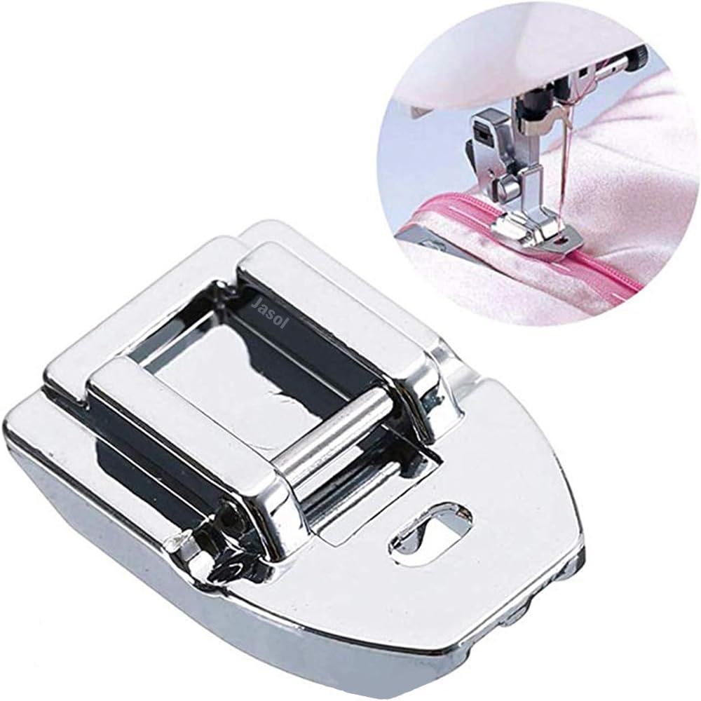 Invisible Zipper Presser Foot Fits Usha Janome Sewing Machine Suitable All Low Shank Snap-On Like Singer, Juki, Brother, White Machine Pack of 1-image-46