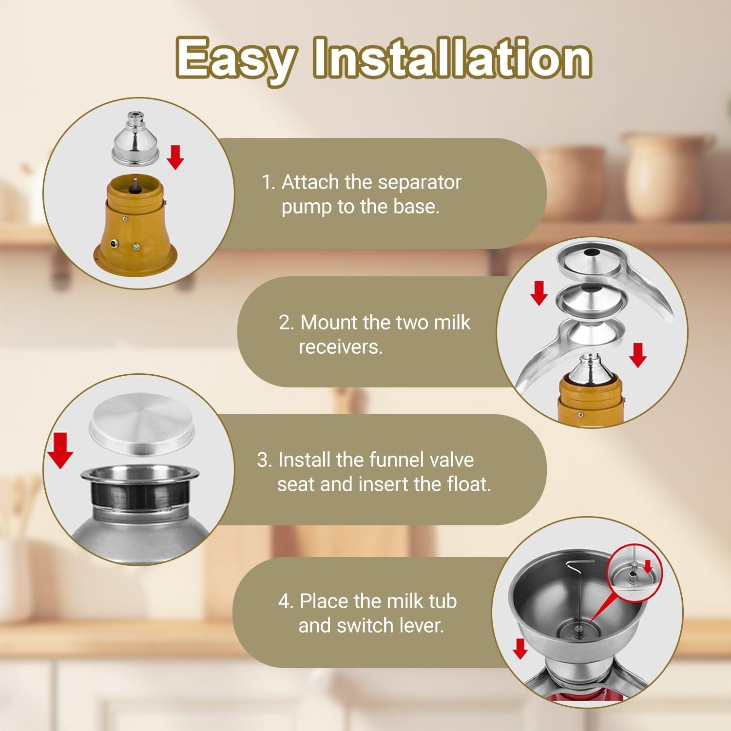 Centrifuge électrique Pour Lait Séparateur 50 L/h Machine Séparatrice Lait-crème, Produisant Du Lait écrémé Et De La Crème