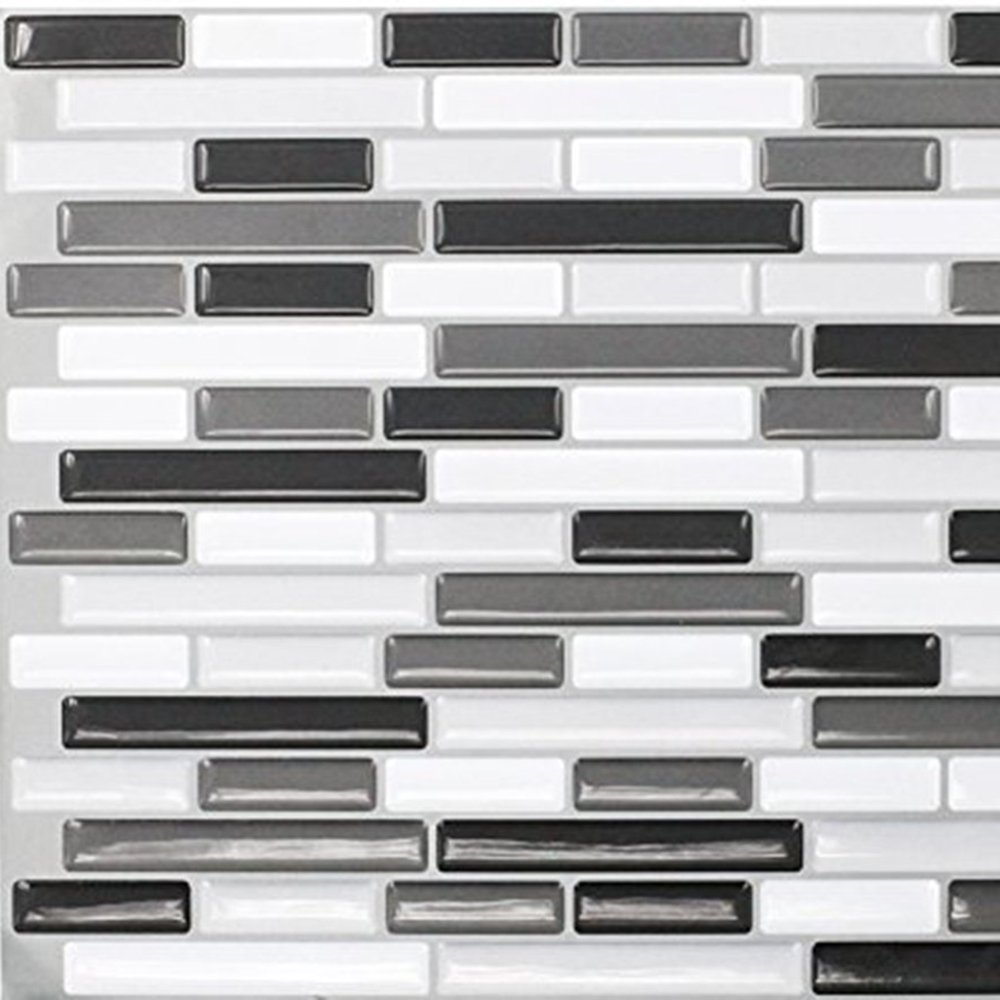 Juneslife Vinyl Wall Tiles Peel and Stick 3D Wall Tiles Self Adhesive Wall Tiles Fireproof and Waterproof Brick Wallpaper for TV Backdrop Bathroom Kitchen Bedroom DIY Furniture 12''x12'' 2 pcs